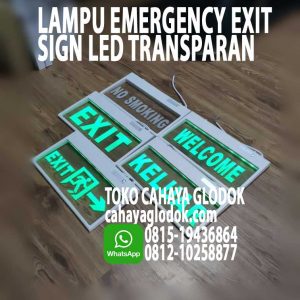 lampu exit transparant