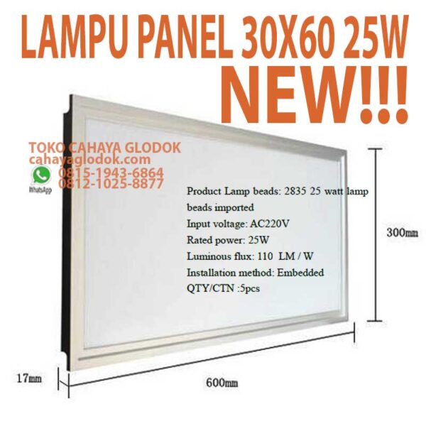 lampu panel 30x60 cm