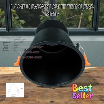 lampu downlight trimless mr16