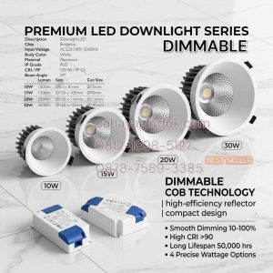 lampu downlight dimmable led 10w 15w 20w 30w
