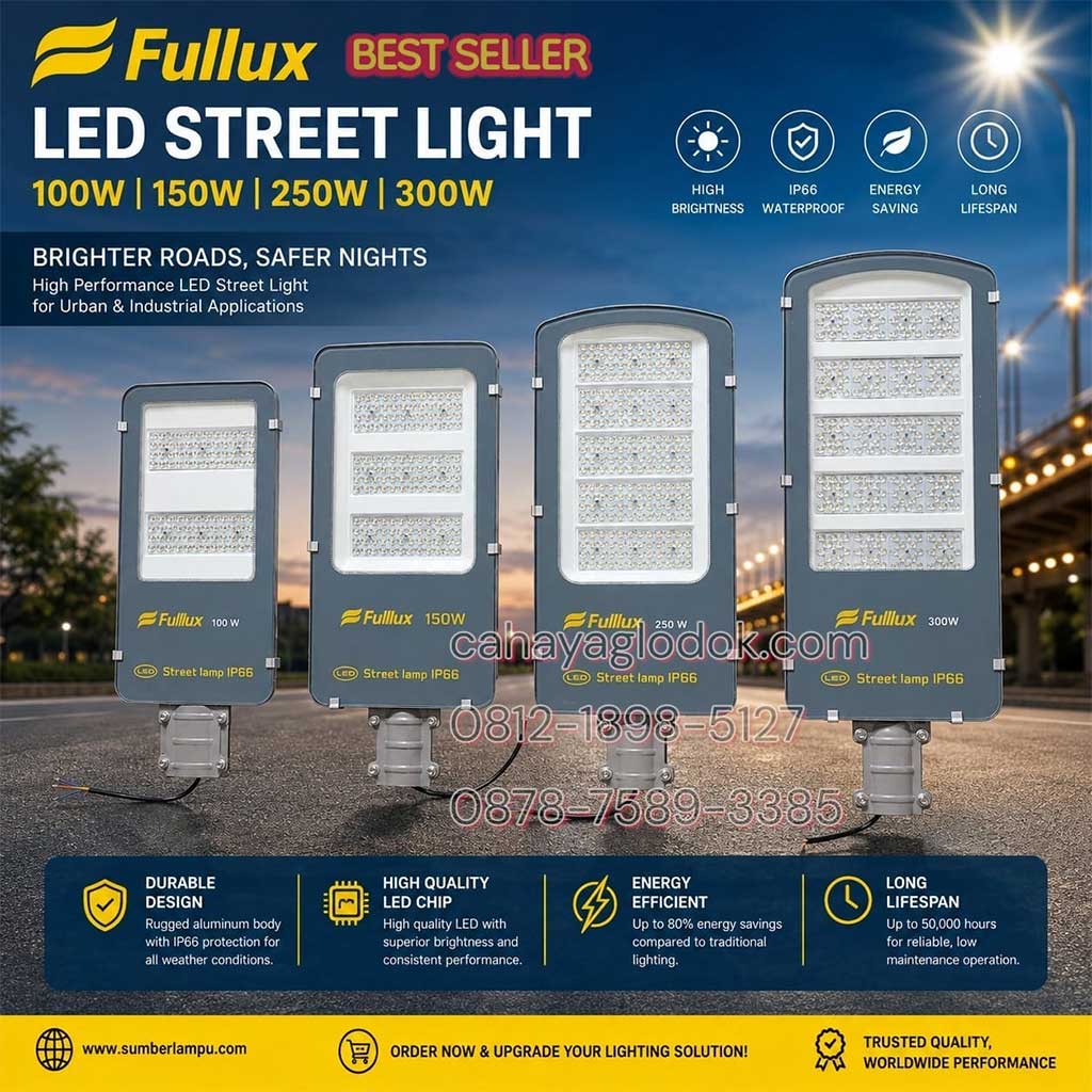 lampu jalan fullux 100w 150w 250w 300w