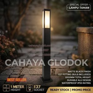 lampu taman tiang pilar 1 meter e27