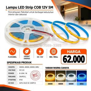 lampu led strip dotless cob 12v 5m