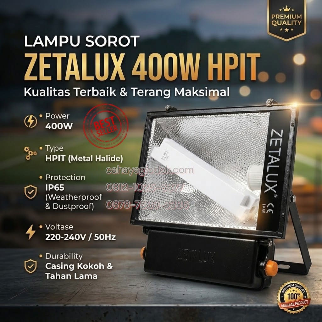 lampu sorot zetalux 400w hpit